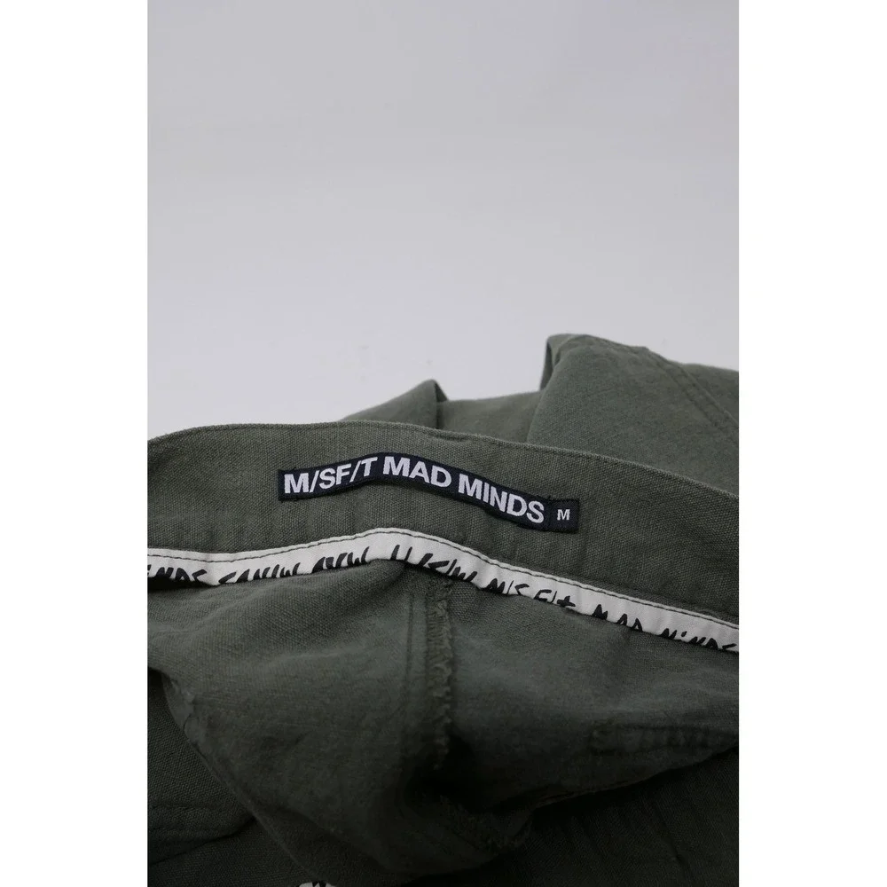 M/SF/T Mad‎ Minds Utility Pants Mens M Olive Green Cotton Linen Blend Casual